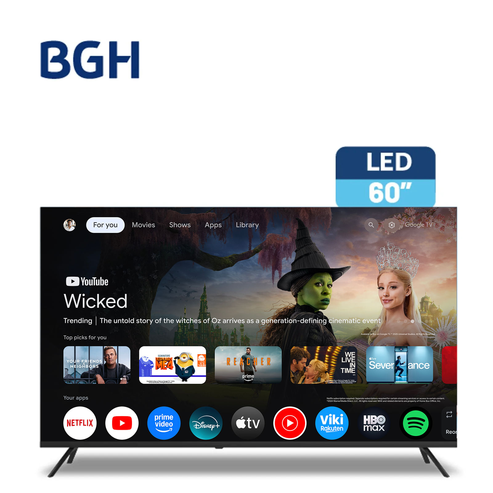 LG Smart TV BGH 4K UHD Google TV Wifi USB